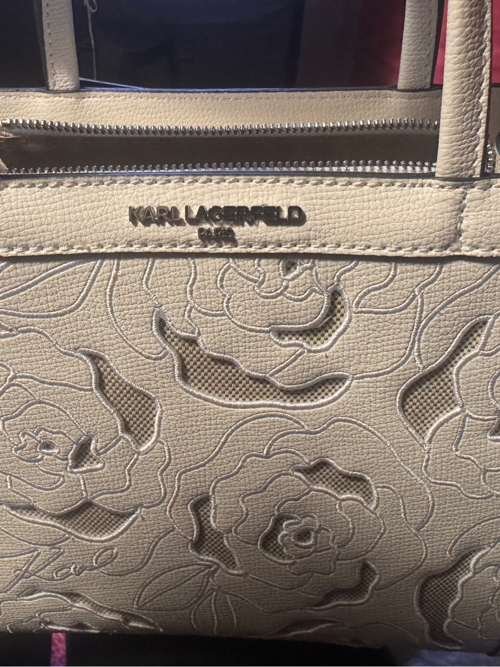 Karl lagerfeld Paris style L5JDC8BJ white medium floral handbag/purse - Picture 13 of 16